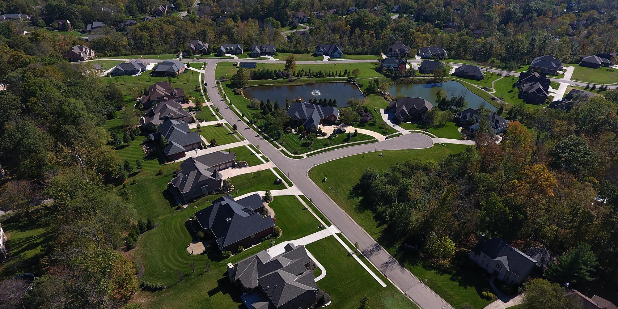 Aerial view of Hearthstone Estates